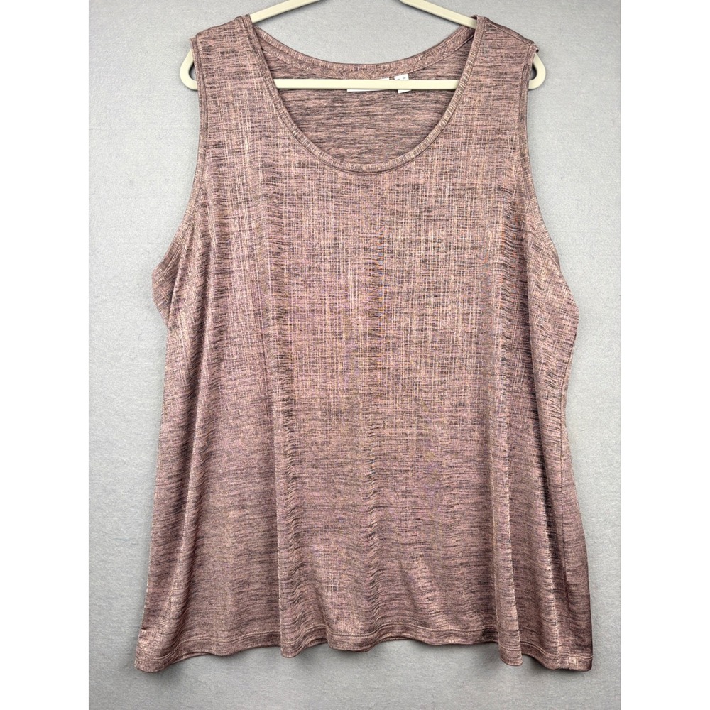 Susan Graver Tank Top Womens 3X Metallic Knit Sleeveless Shimmer Glam